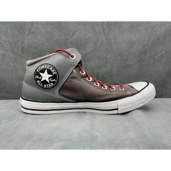 Converse Chuck Taylor All Star Shoes Mens Size 9 Gray Red Lace High Top 154841C - Picture 1 of 11
